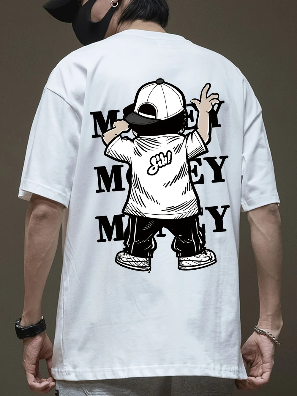 Money Boy Graphic Print Oversized T-shirt